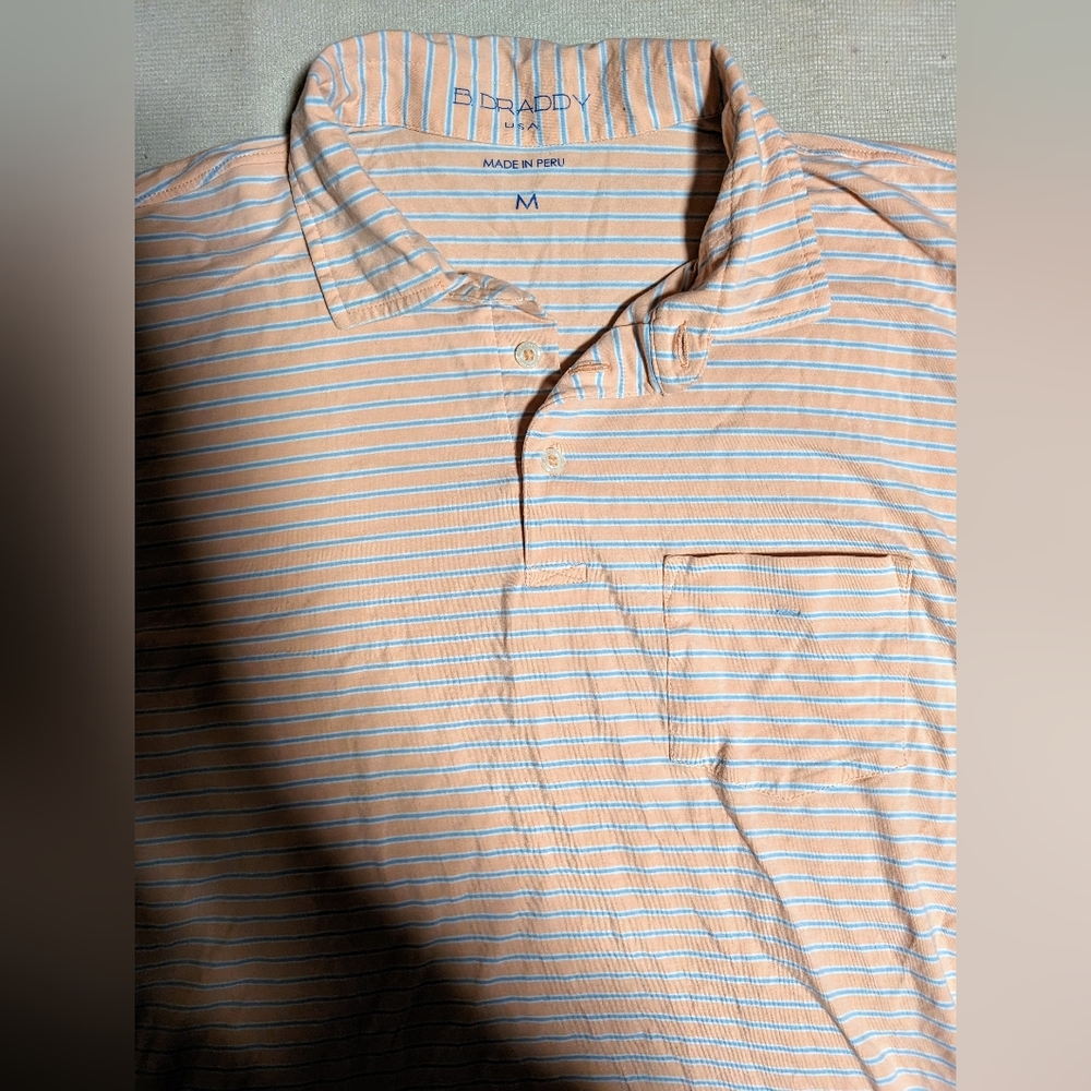 Men's Size M. B Draddy Golf Polo. Striped.
